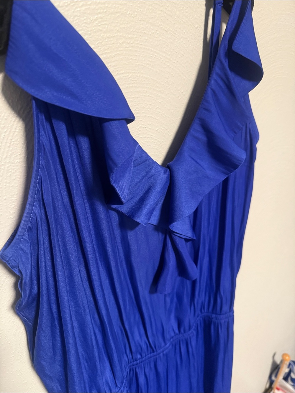 Lilly Pulitzer Electric Blue Ruffle-Trim Jumpsuit